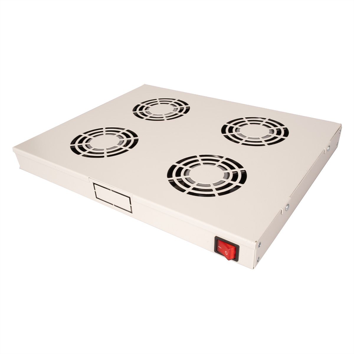 ROLINE 19" Fan unit with 4 fans, ON/OFF grey