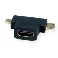 VALUE HDMI T-Adapter, HDMI  - HDMI Mini + HDMI Micro