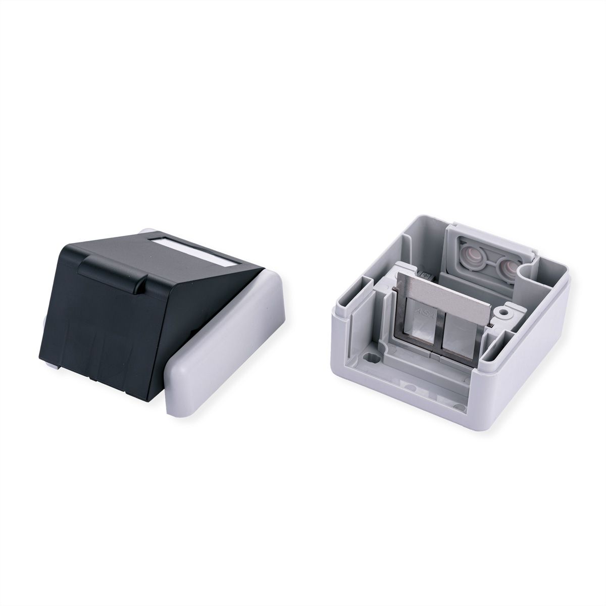 VALUE Outdoor Surface Mounted Wall Mount Box for 2x Keystones, grey