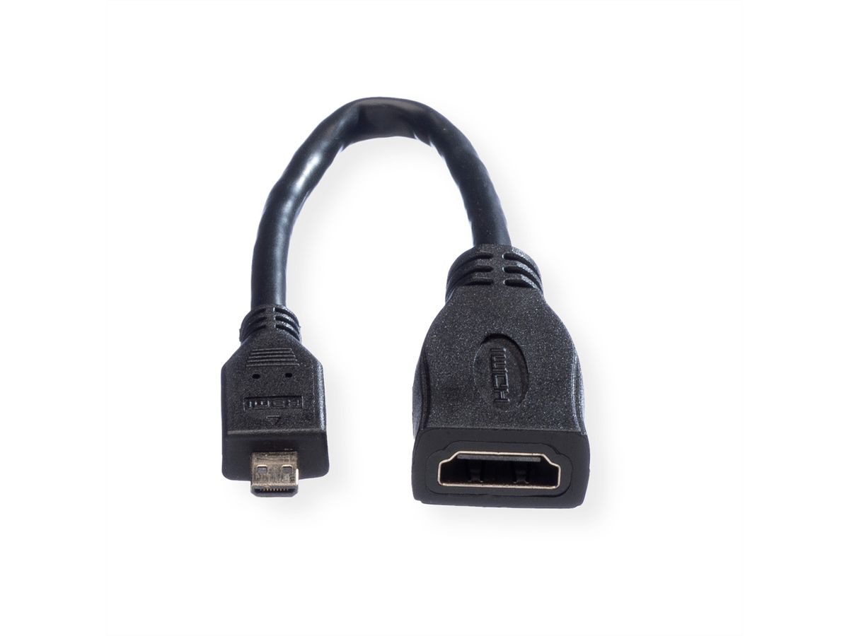 VALUE HDMI High Speed Cable + Ethernet, A - D, F/M, 0.15 m
