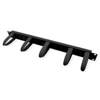 VALUE 19" Cable Management plate with Horizontal/Vertical Cable Rings for Cabinets, black