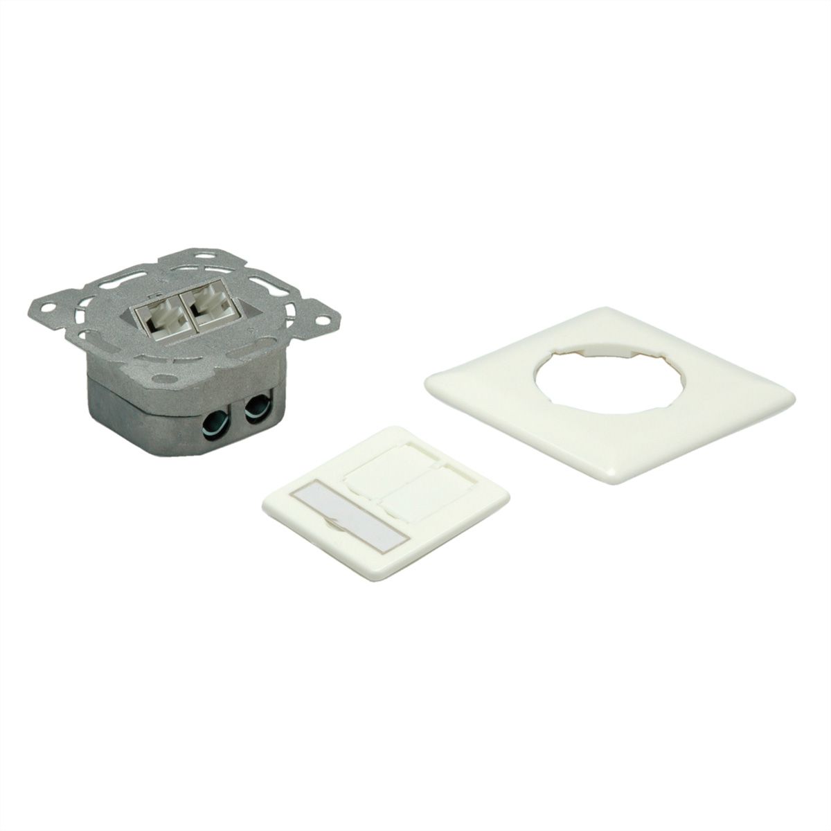 VALUE Cat.6A (Class EA) Flush Mount Wall Jack, STP, vertical, white