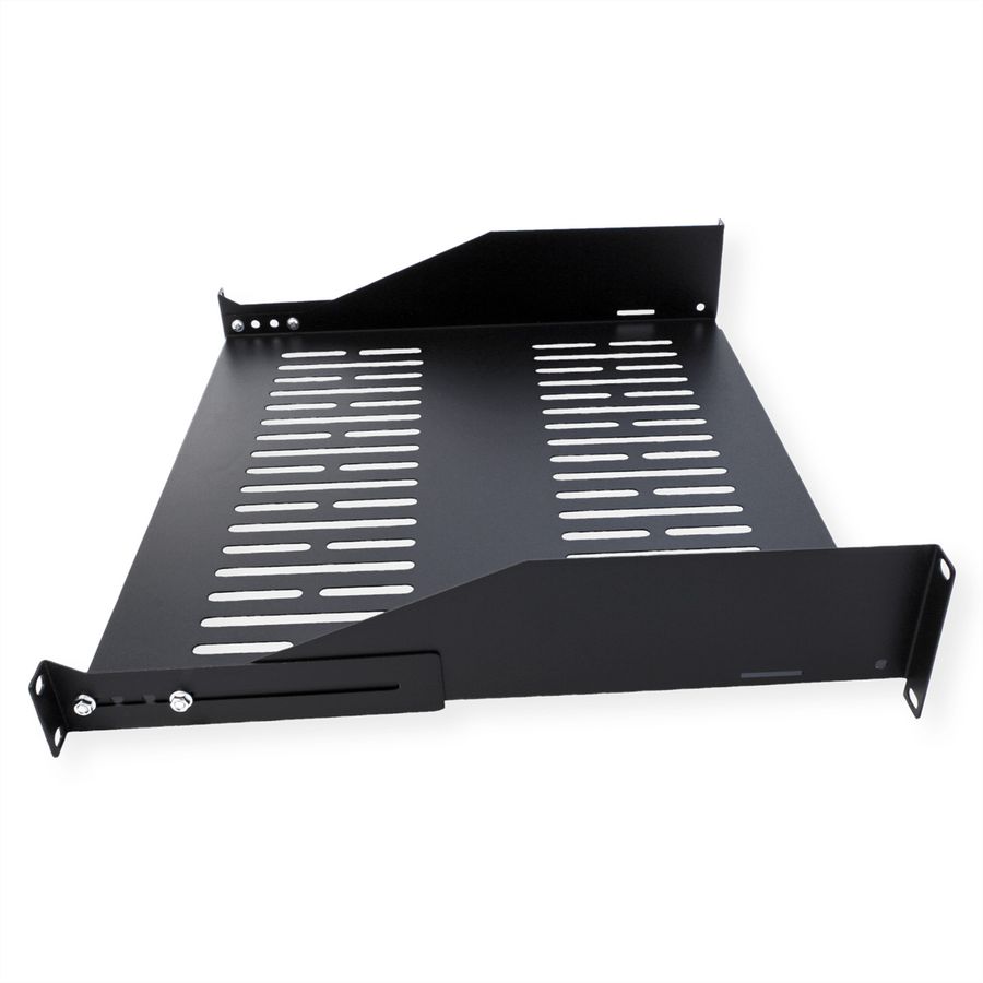 VALUE 19"-Fixed Shelf, 485 x 400mm, 2U, max. 25kg, black