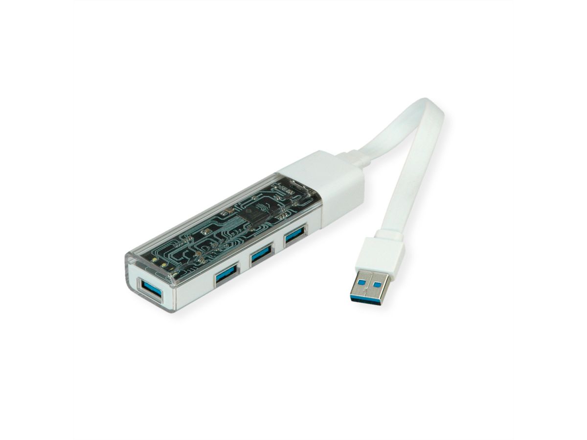 ROLINE USB 3.2 Gen 1 Hub, 4 Ports, Type A+C host connection cable