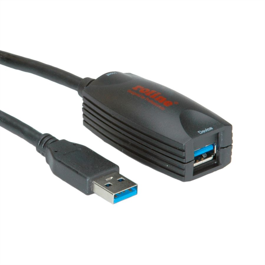 ROLINE USB 3.2 Gen 1 Active Repeater Cable, black, 5 m