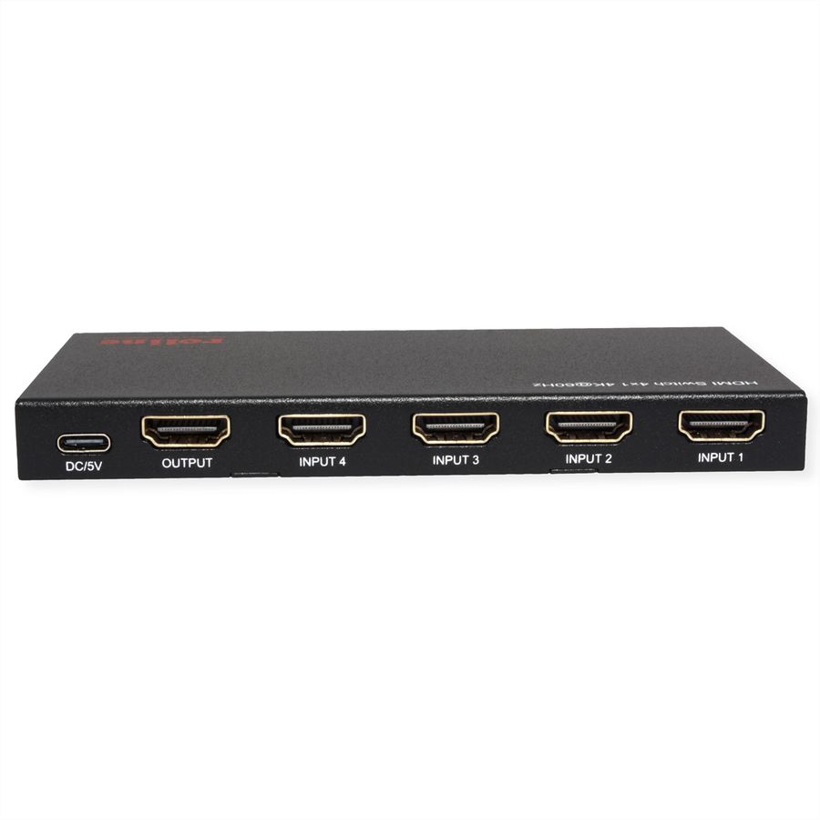 ROLINE HDMI Switch, 4x1, 4K60Hz, with Remote Control