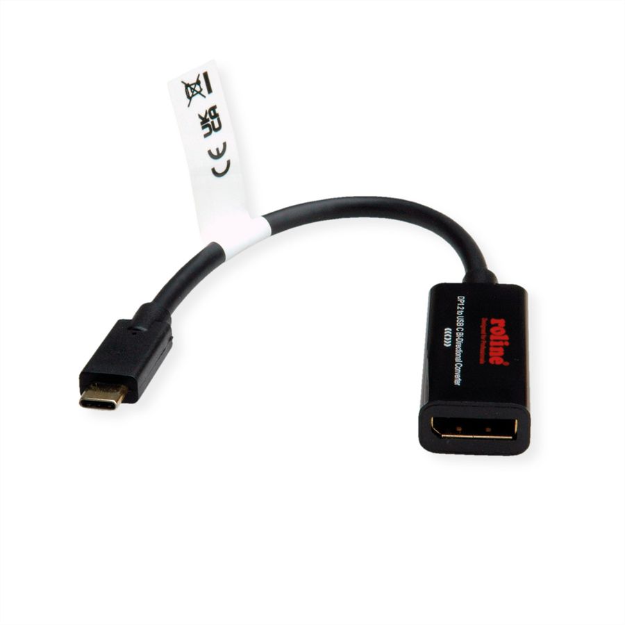 ROLINE USB-C - DisplayPort AdapterCable, M/F, Bi-directional, 0.2 m