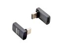 ROLINE Adapter, USB4 Gen 3x2, Aluminum, 90° wide, Type C, M/F, silver