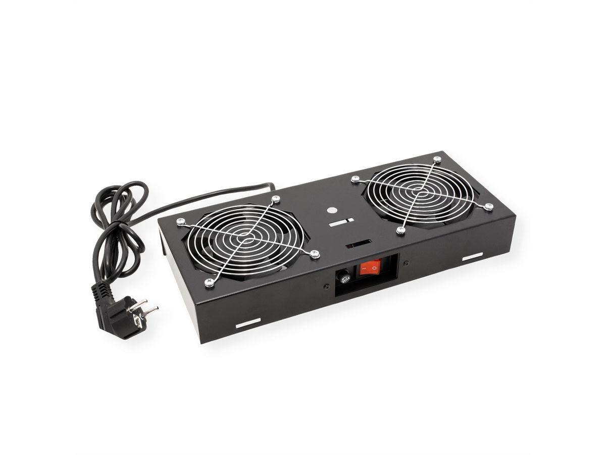 ROLINE Fan unit with 2 fans, for 19" Wall Cabinet black