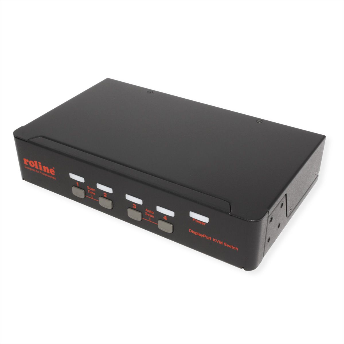 ROLINE KVM Switch, 1 User - 4 PCs, DisplayPort, with USB Hub