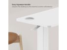 ROLINE Gas Spring Side Table / Workstation, height-adjustable, hidden casters, white