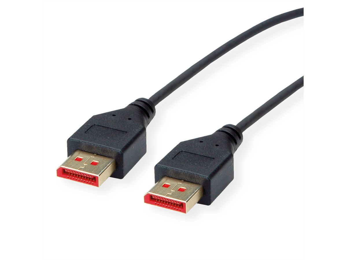 ROLINE DisplayPort Cable, v1.4, DP-DP, M/M, SLIM, black, 1.5 m