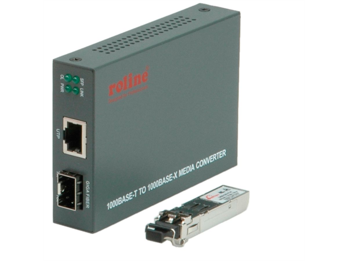 ROLINE Gigabit Converter, incl. mini GBIC, RJ45 to LC