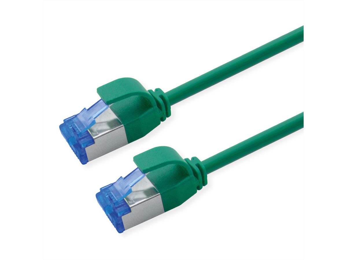ROLINE S/FTP Patch Cord Cat.6A / Class EA, LSOH, Slim, PoE, green, 2 m