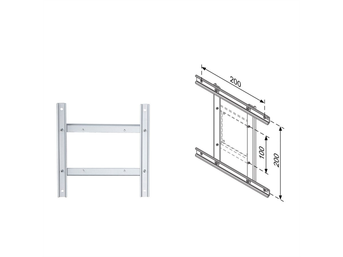 ROLINE VESA Adapter 100x100-100x200/200x200, variable, silver