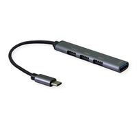 STANDARD USB 2.0 Hub, USB-C connector, 4x USB-A Ports (3x USB 2.0 + 1x USB 3.2 Gen1)