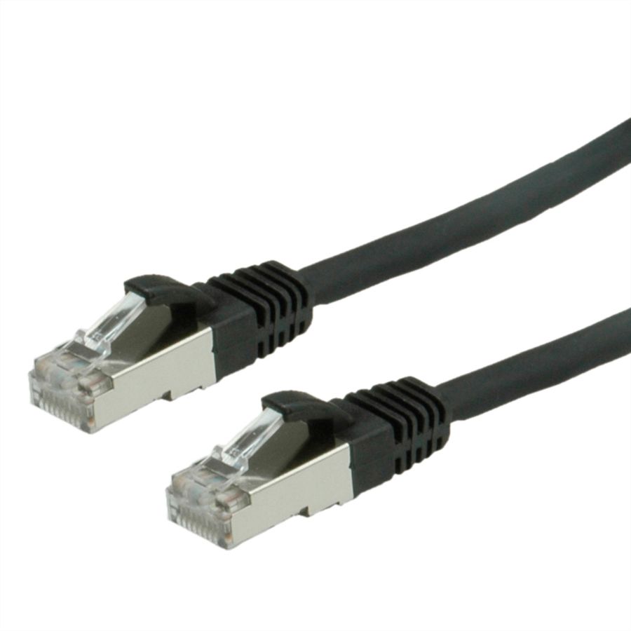 VALUE S/FTP Patch Cord Cat.6 (Class E), halogen-free, black, 1 m