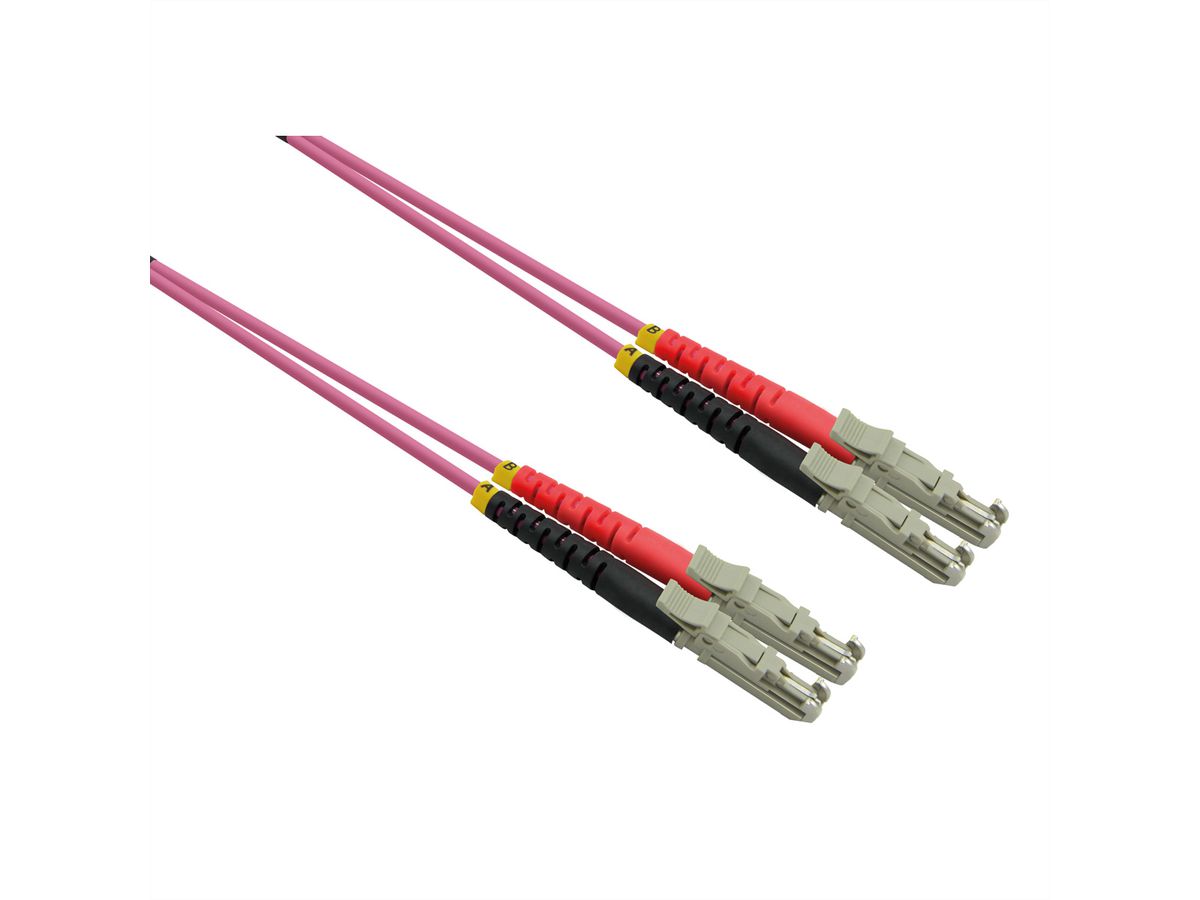 ROLINE FO Jumper Cable Duplex, 50/125µm OM4, LSH/LSH, UPC Polish, LSOH, violet, 7.5 m
