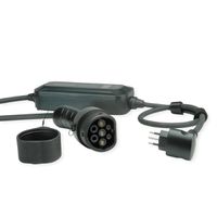 ROLINE Portable EV Charging Cable, Italian Plug - Type 2, Mode 2, 10 A, 2.3 kW, 3 m