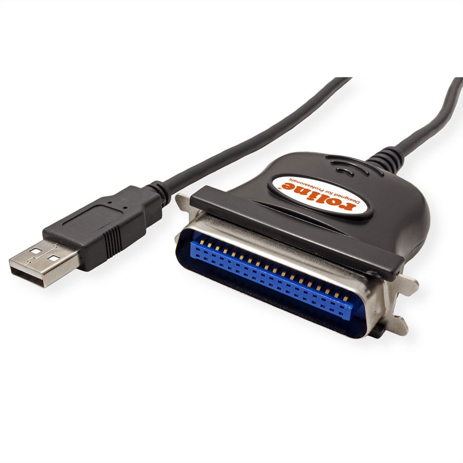ROLINE USB to IEEE1284 Converter, C36, black, 1.8 m