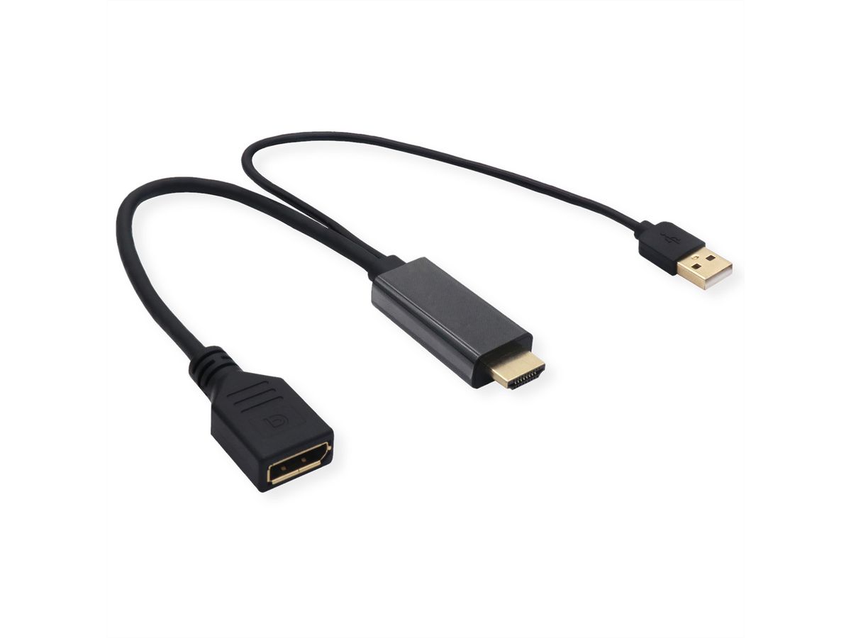 VALUE Cableadapter, v1.2, HDMI M - DP F