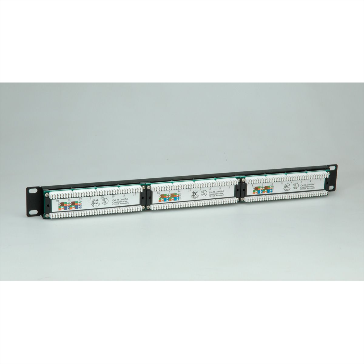 VALUE Cat.5e (Class D) 19" Patch Panel, 24 Ports, UTP, black
