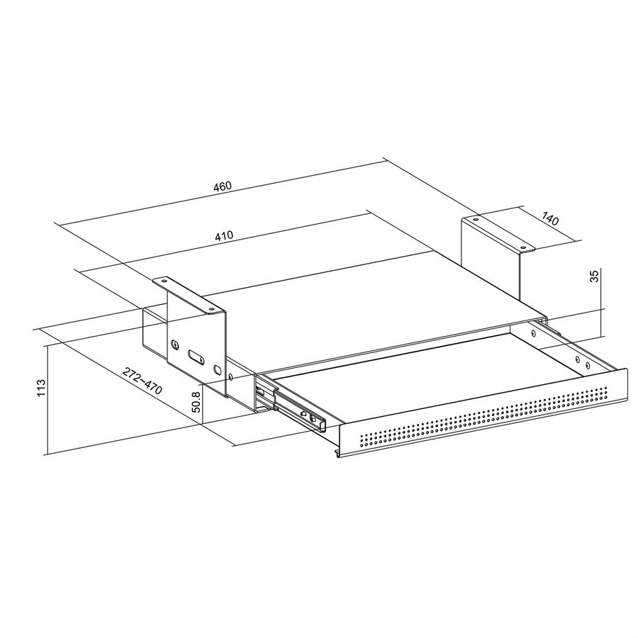 ROLINE Underdesk Mount Storage Drawer with Shelf