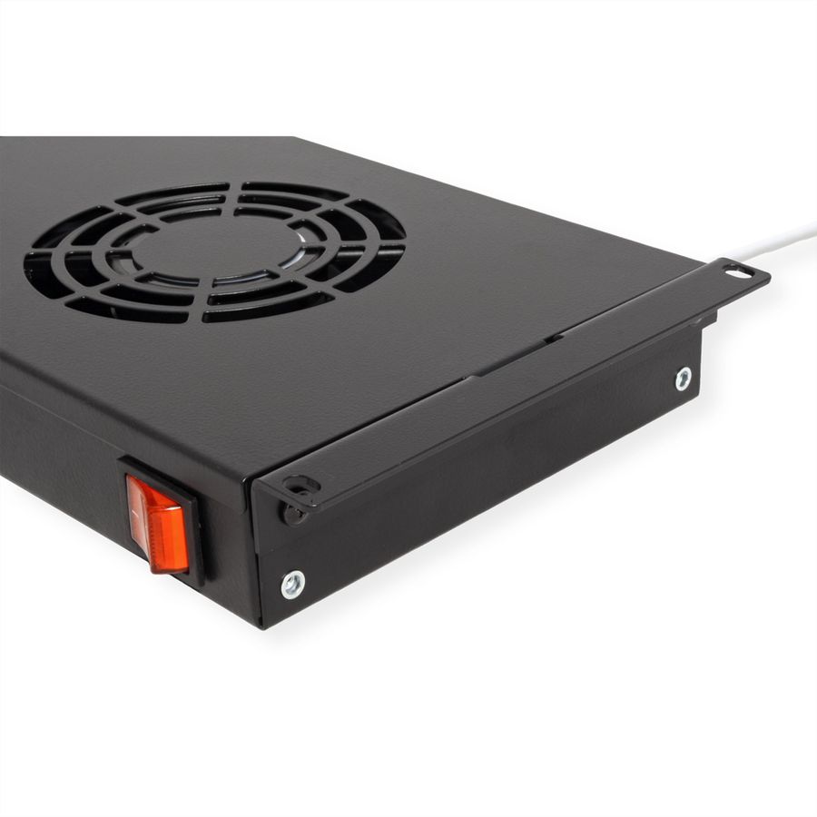 ROLINE 19-inch fan unit 2 fans, Thermostat black