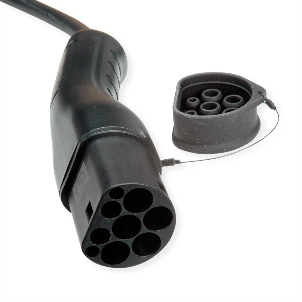 ROLINE EV Charging Cable Assembly Type2, 3-Phase, 480VAC (3P+N+E), 16 A, 11 kW, spiral (max. 3m)
