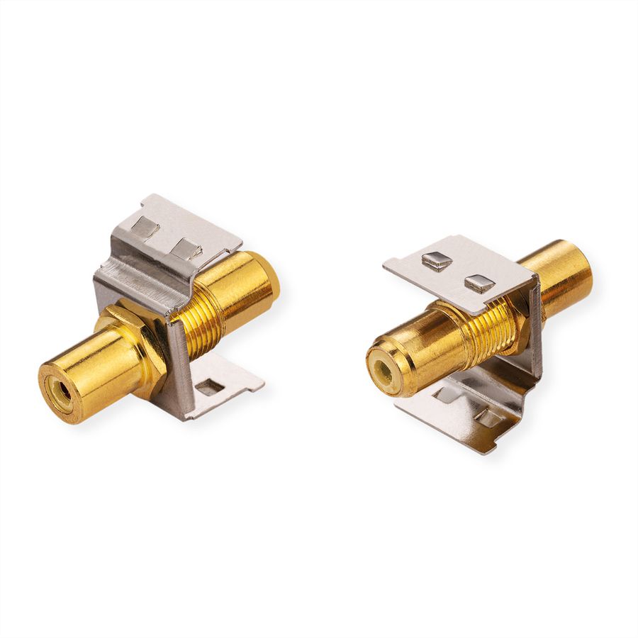 ROLINE RCA Keystone Coupler, Metal, Shielded, yellow