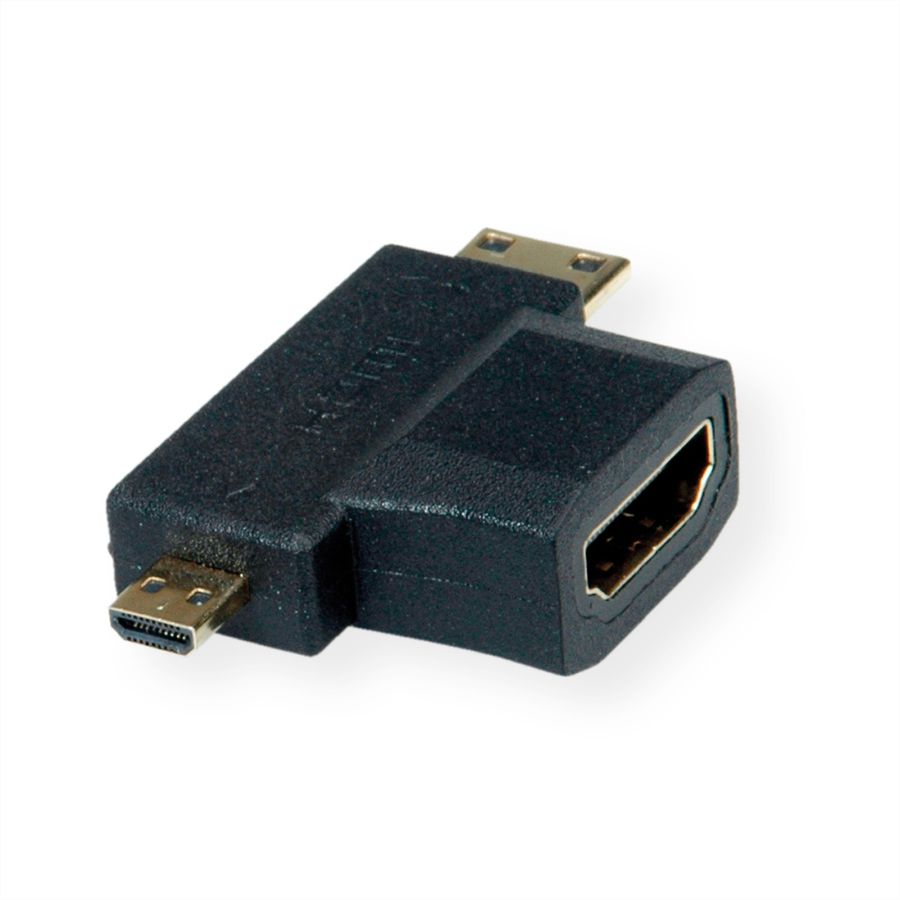 VALUE HDMI T-Adapter, HDMI  - HDMI Mini + HDMI Micro