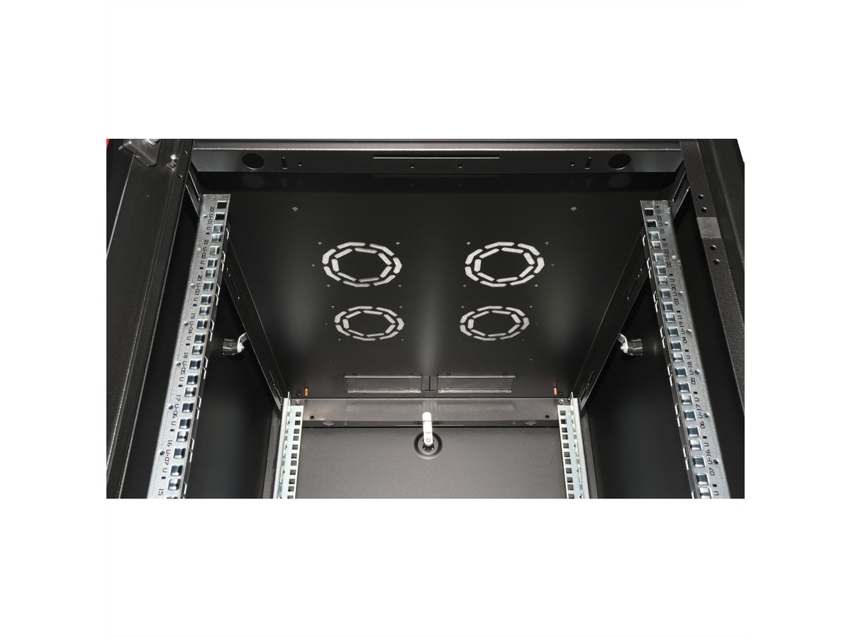 ROLINE 19-inch network cabinet Basic 22 U, 600x800 WxD Glass door black