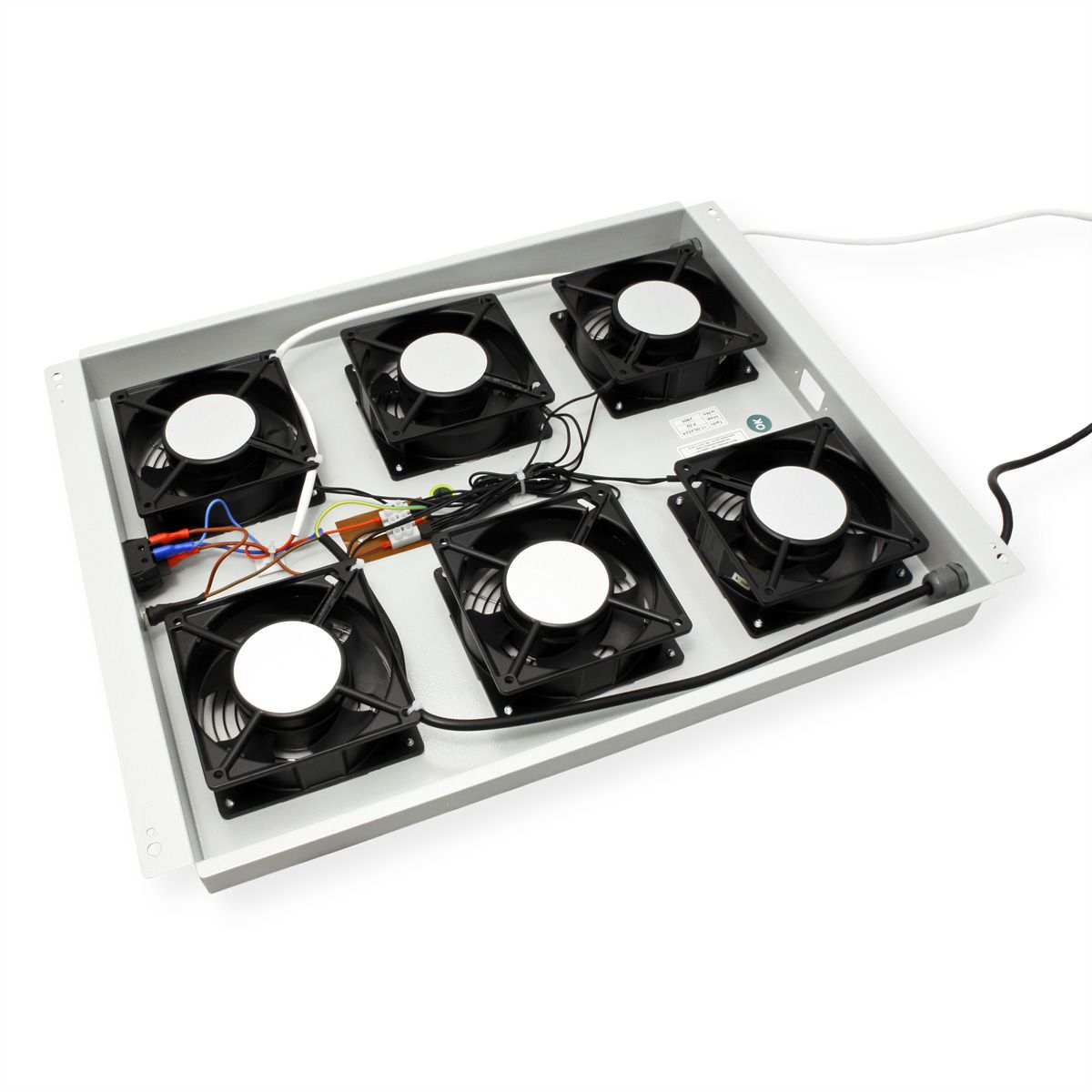 ROLINE 19-inch roof-mounted fan unit 6 fans, Thermostat grey