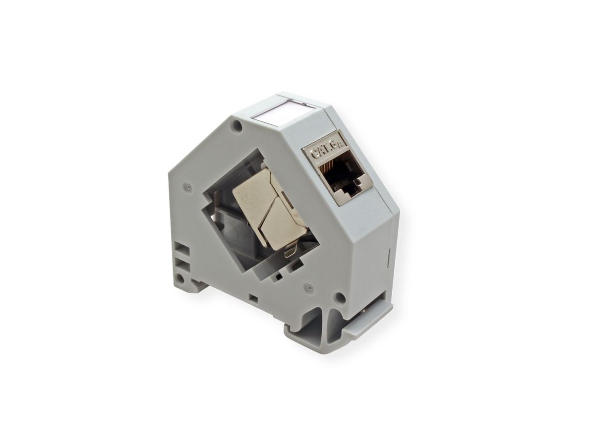 ROLINE Keystone Holder, empty, DIN-RAIL, 45°