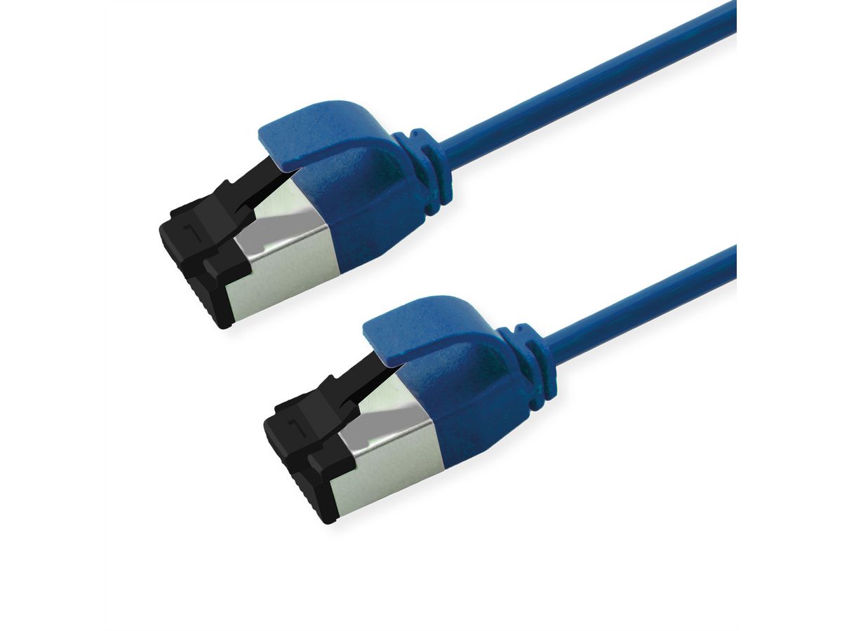 ROLINE S/FTP Patch Cord Cat. 8.1 (Class I), LSOH, Slim, PoE, blue, 3 m