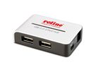 ROLINE USB 2.0 Hub "Black and White", 4 Ports, with Power Supply