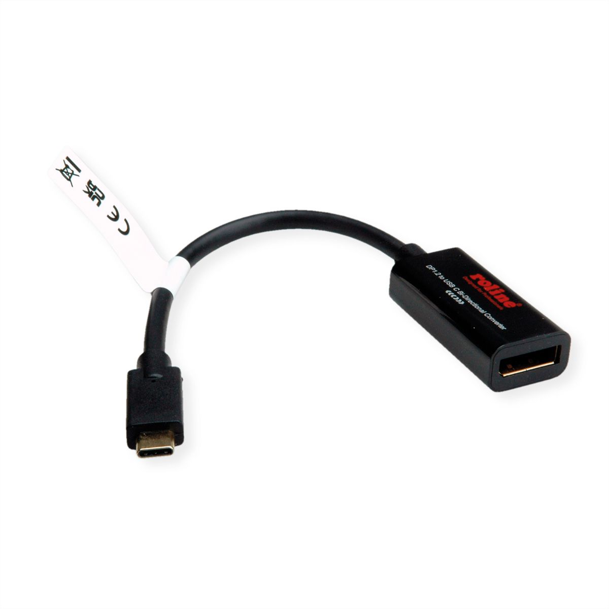 ROLINE USB-C - DisplayPort AdapterCable, M/F, Bi-directional, 0.2 m