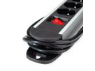 ROLINE Power Strip, 6-way, with Switch, Aluminium Housing, for France (UTE), black / silver, 3 m