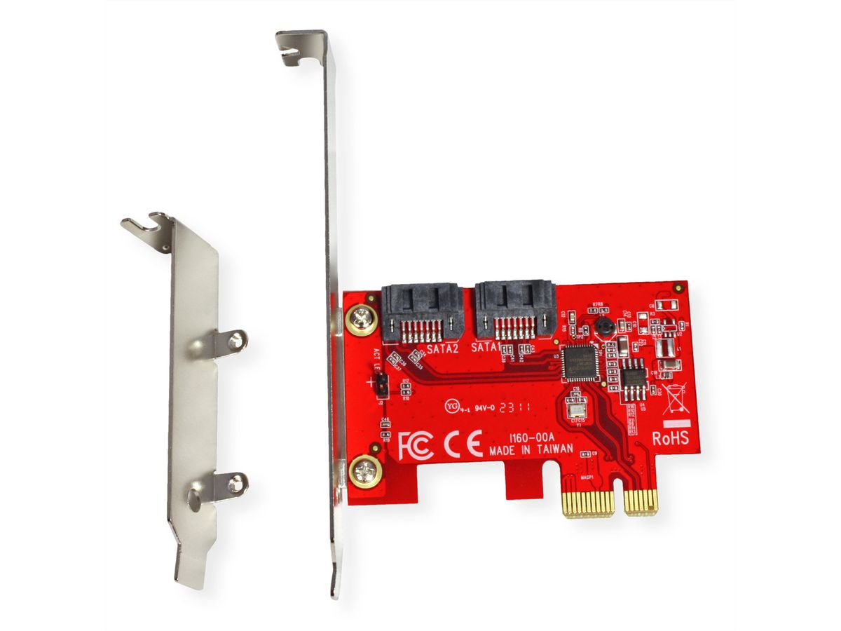 ROLINE PCIe x1 SATA III 6Gbps AHCI 2Port Low Profile Host Adapter SECOMP International AG