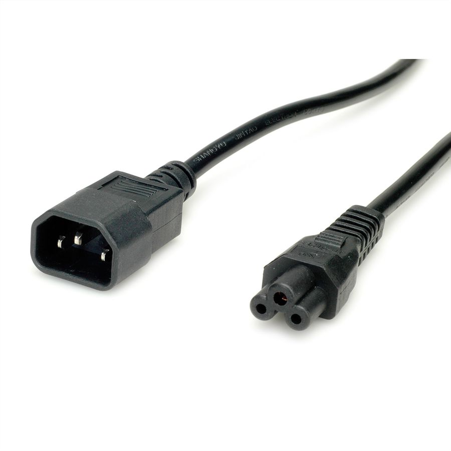 VALUE Power Cable IEC320/C14 Male - C5 Female, black, 1.8 m