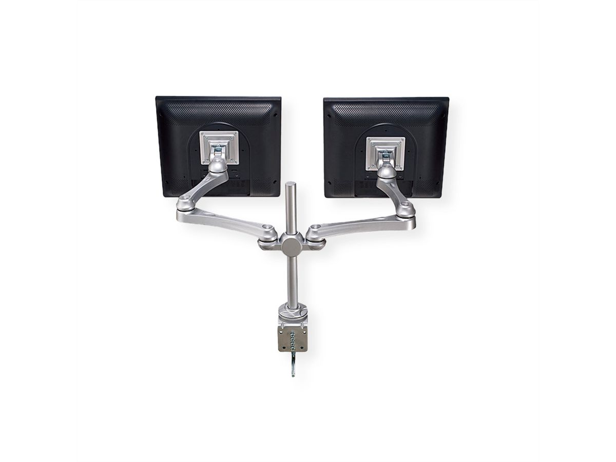 ROLINE Dual LCD Monitor Arm, Desk Clamp, 4 Joints