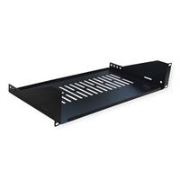 VALUE 19"-Fixed Shelf, 440 x 250mm, max. 15kg, 2U, U-Shape, black