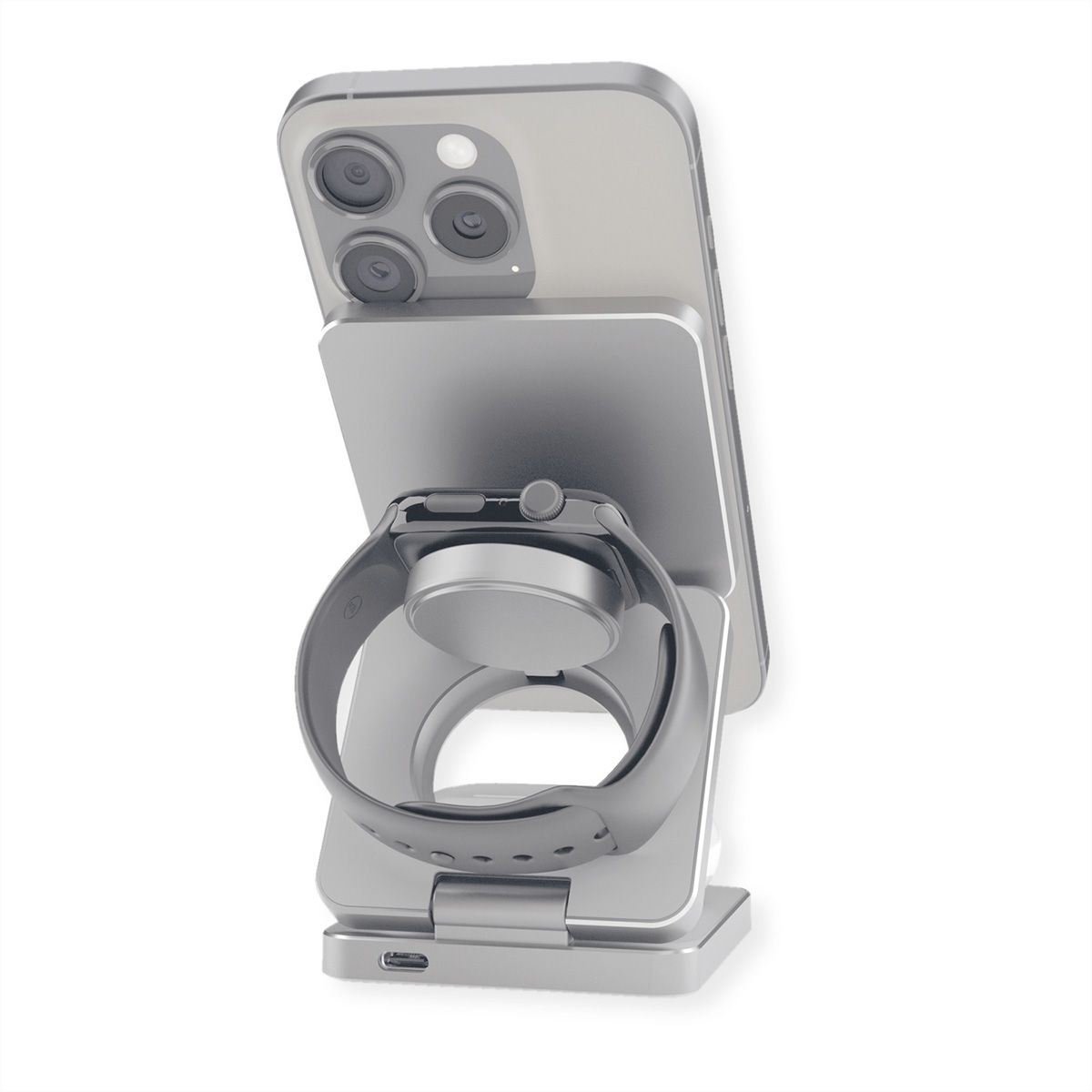 ROLINE 3-in-1 Wireless Foldable Charging Stand, for iPhone Devices