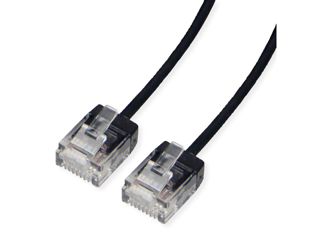 ROLINE UTP Data Center Patch Cord Cat.6A (Class EA), LSOH, Slim, Ultra Short Connector, black, 2 m