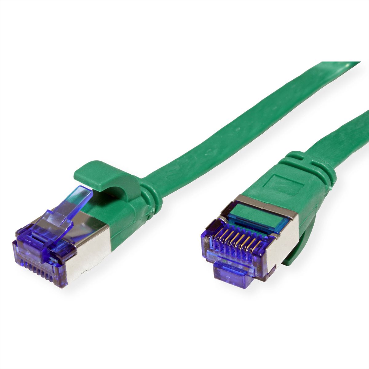 VALUE FTP Patch Cord, Cat.6A (Class EA), extra-flat, green, 2 m