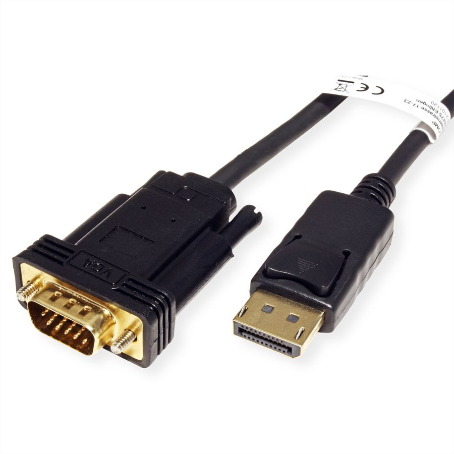 ROLINE  Cable DisplayPort - VGA, M / M, black, 5 m