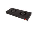 ROLINE 19" Fan unit with 2 fans, ON/OFF black