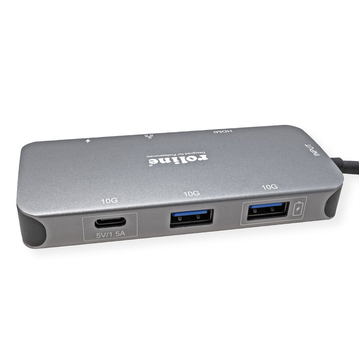 ROLINE USB-C Multiport Docking Station, 4K HDMI, 2x USB 3.2 Gen 2, 1x USB Type C PD (Power Delivery), 1x Gigabit Ethernet