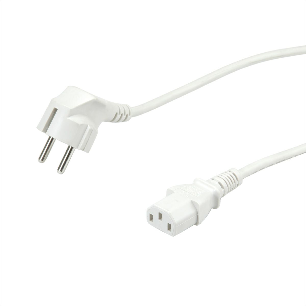 VALUE Power Cable, straight IEC Conncector, white, 1.8 m