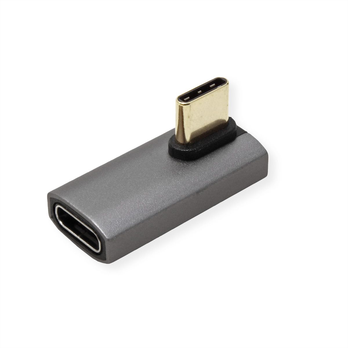 ROLINE Adapter, USB4 Gen 3x2, Aluminum, 90° rotated, Type C, M/F, silver
